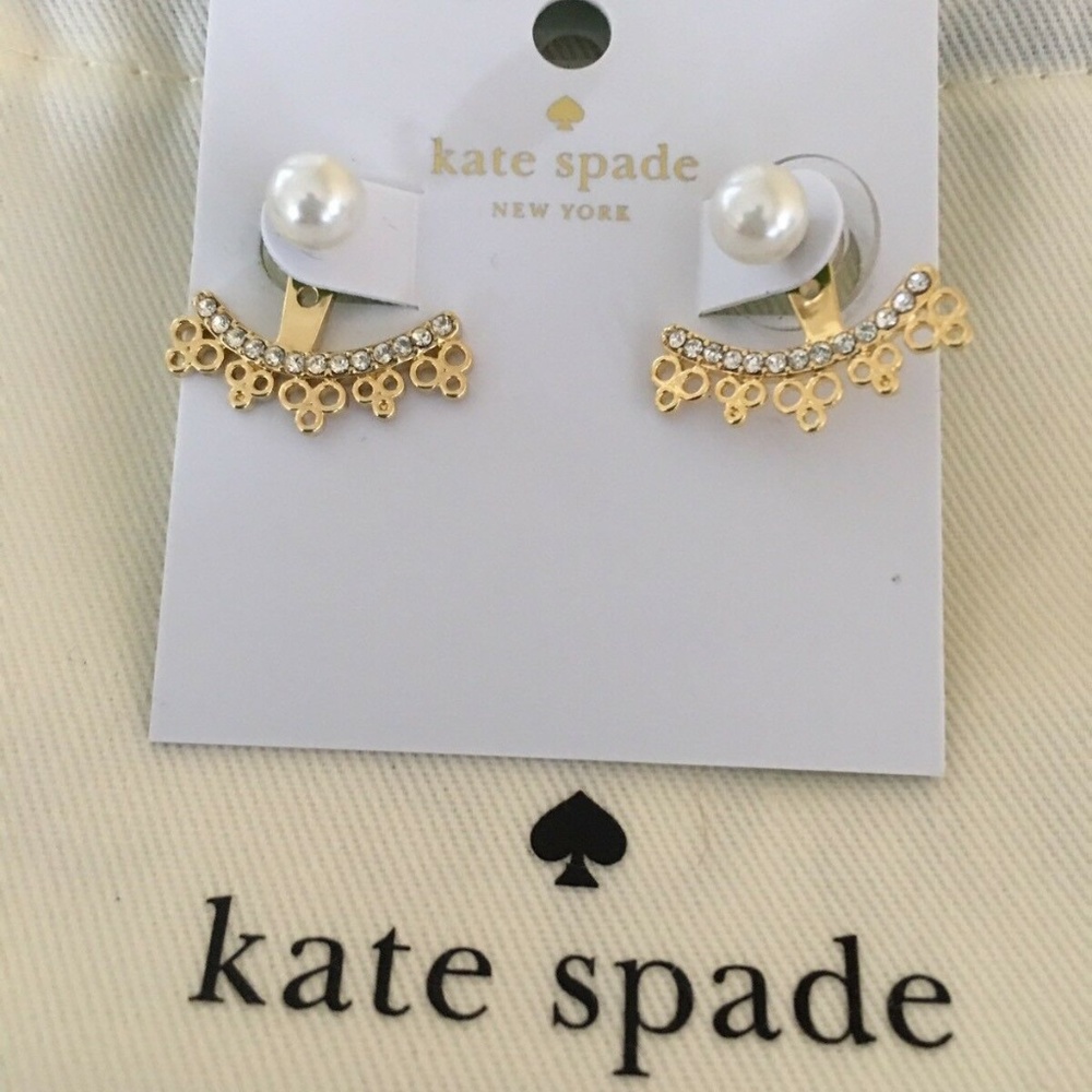Kate Spade Cream Crystal Chantilly Charm Earrings